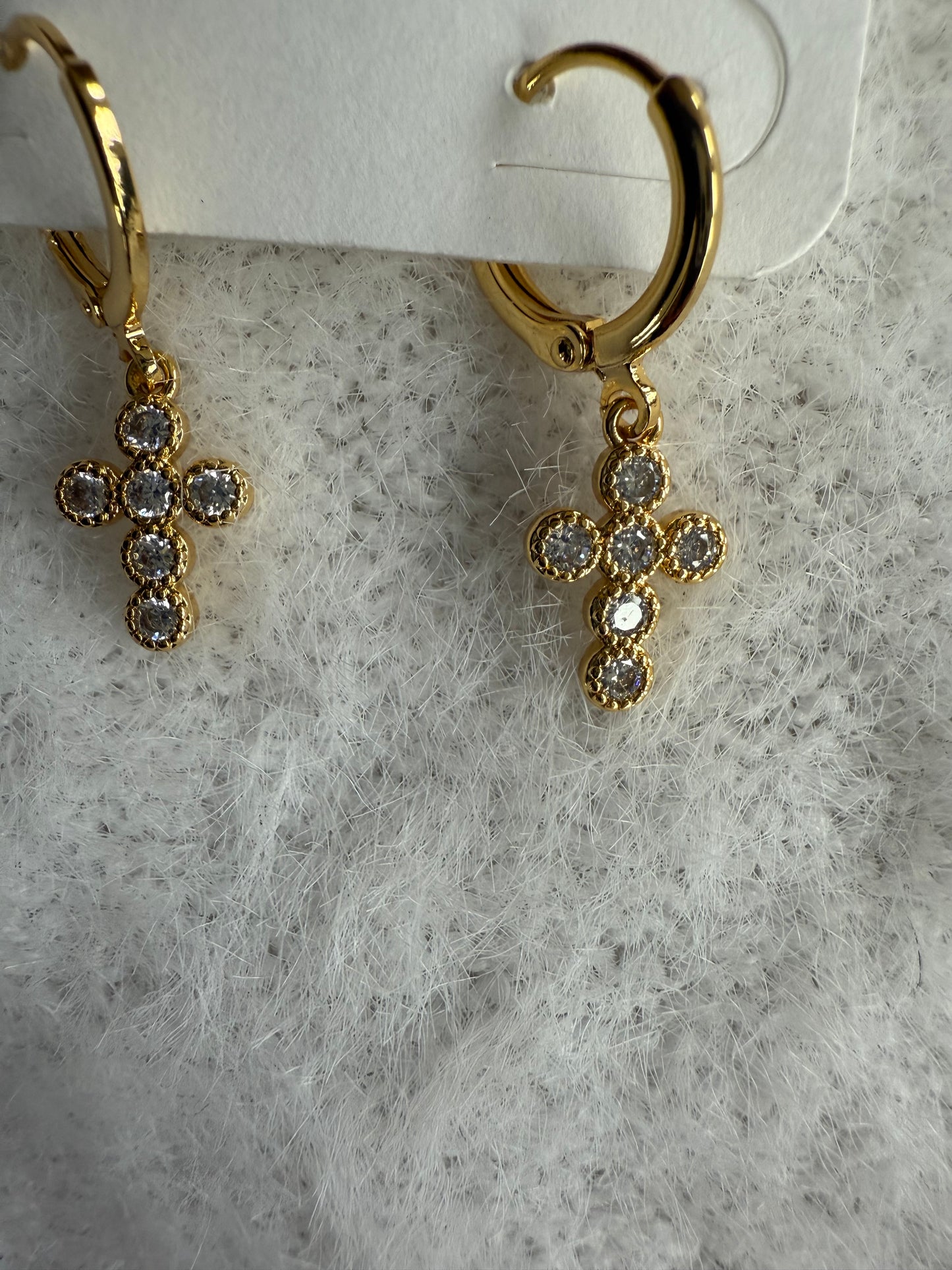 Crystal Cross Earrings