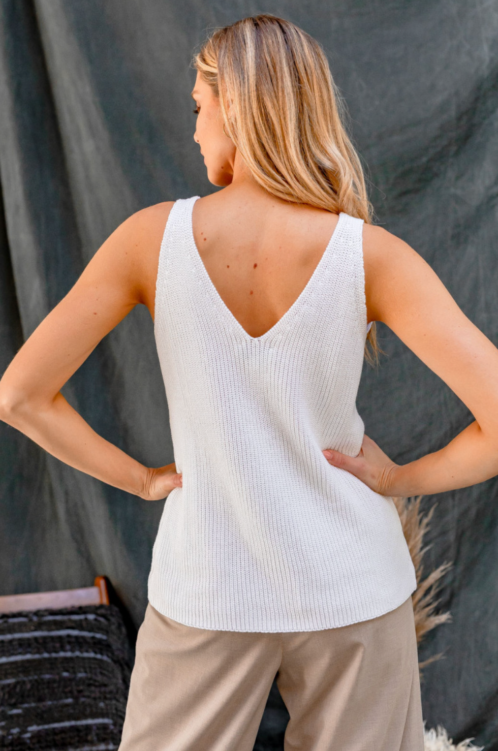 Deep V neck tank