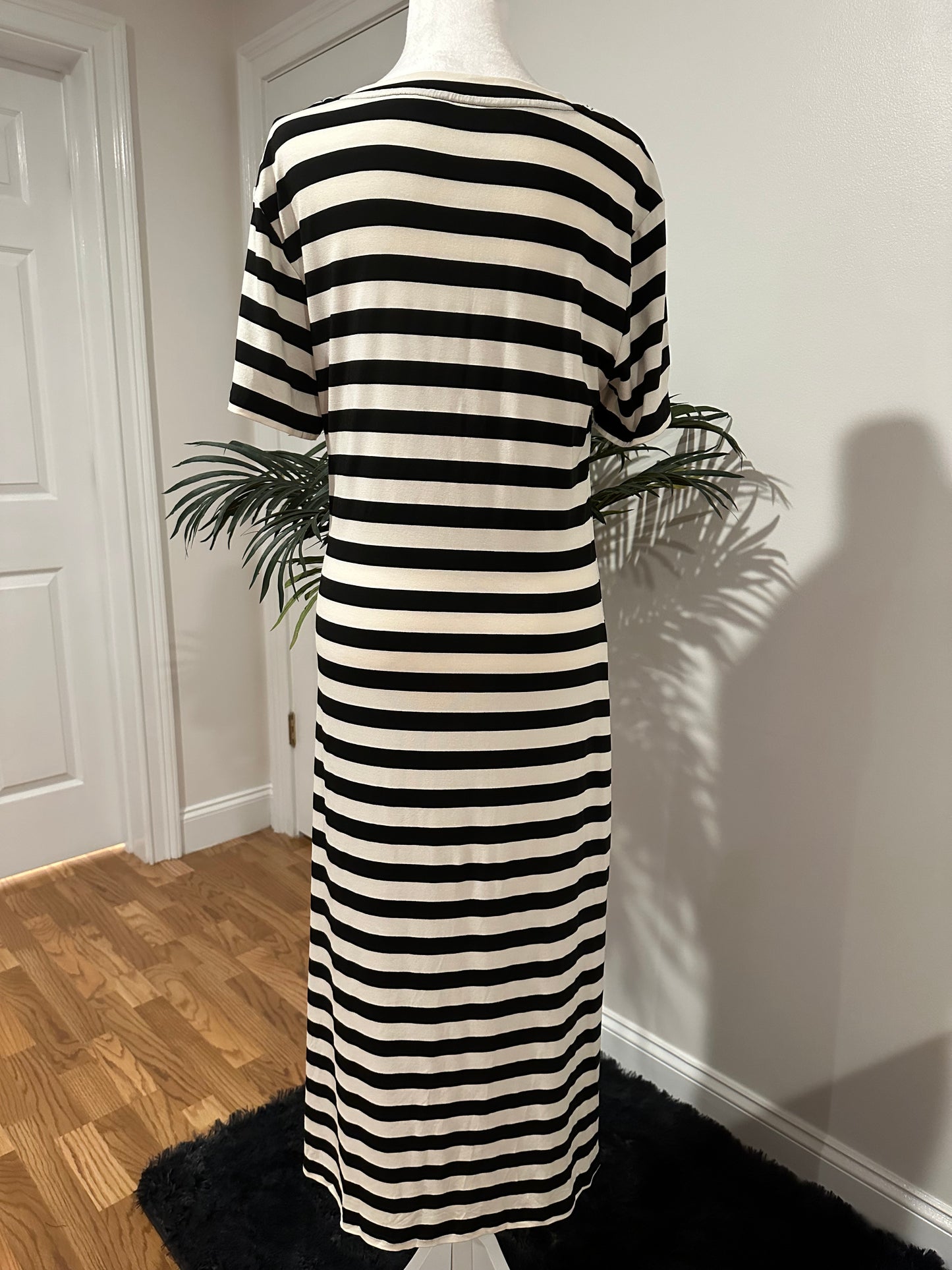 Black Strip Maxi Dress