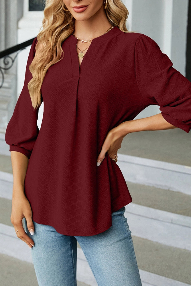 Burgundy V neck Top