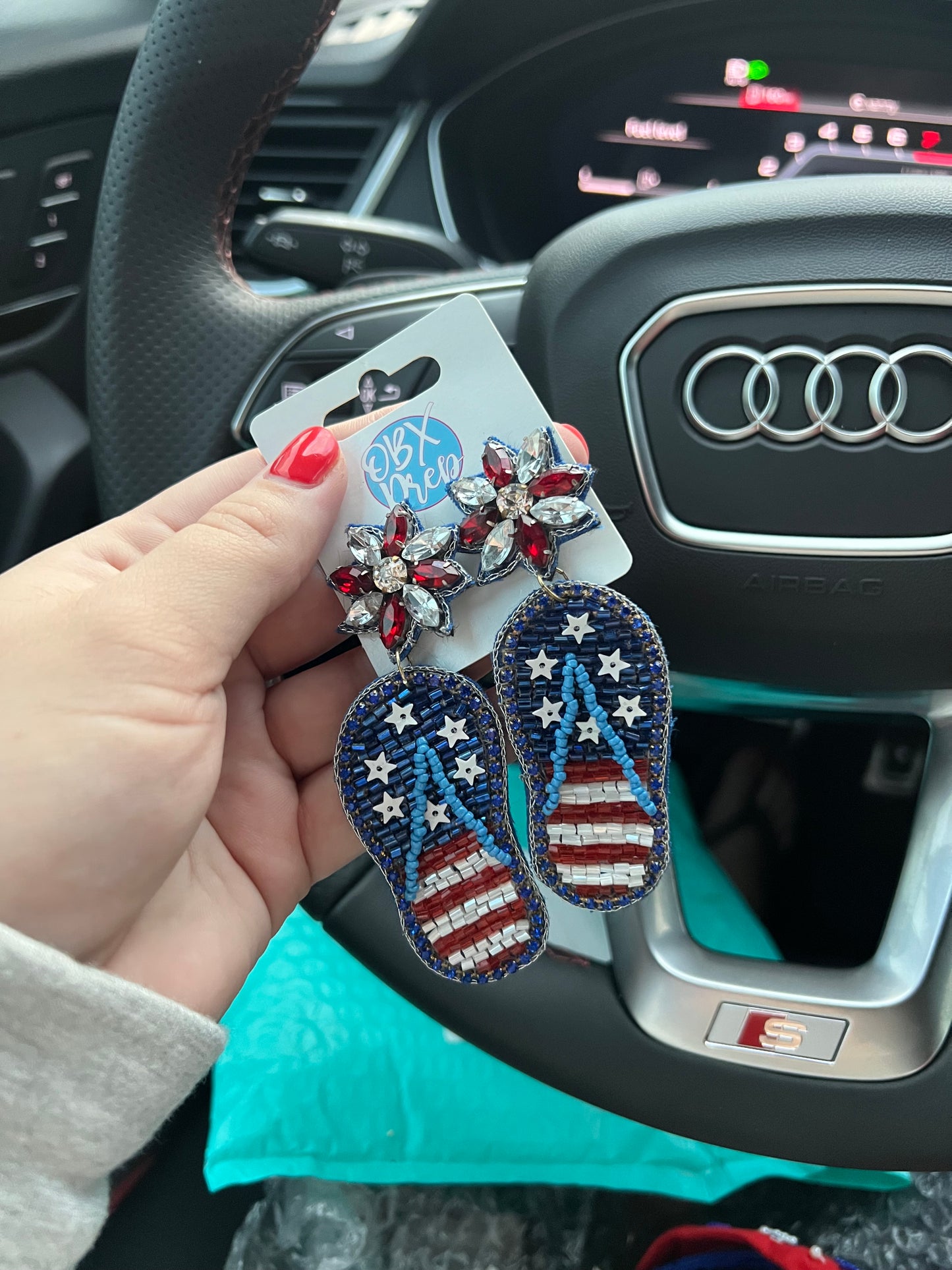 Patriotic Flip Flop Earrings