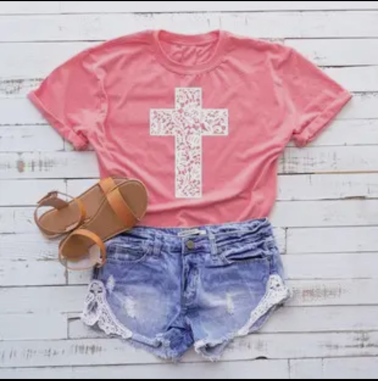 Coral Cross T shirt