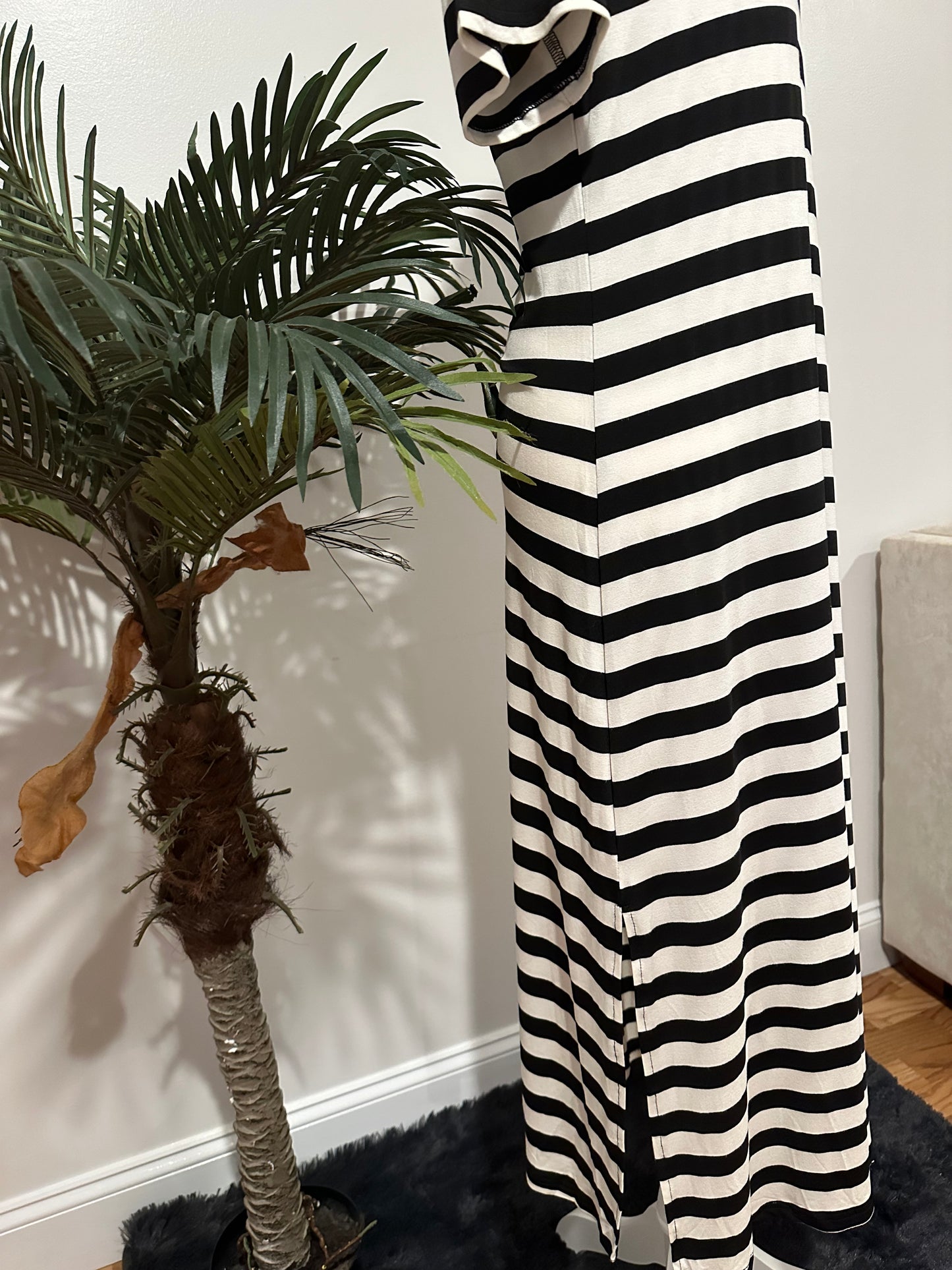 Black Strip Maxi Dress