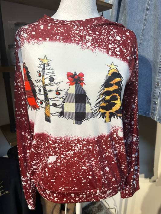 Red Snow Christmas Tree shirt