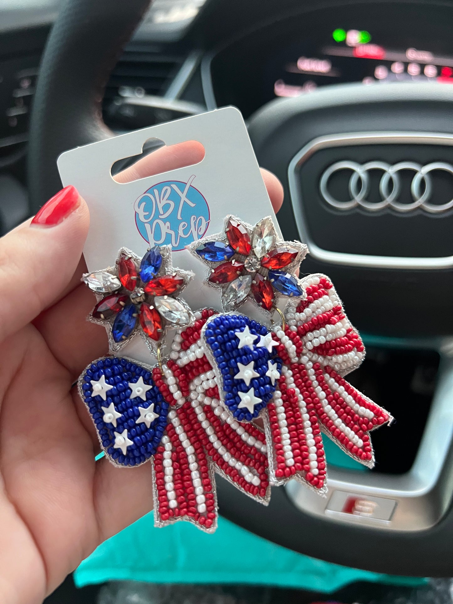 Patriotic Bow Earrings