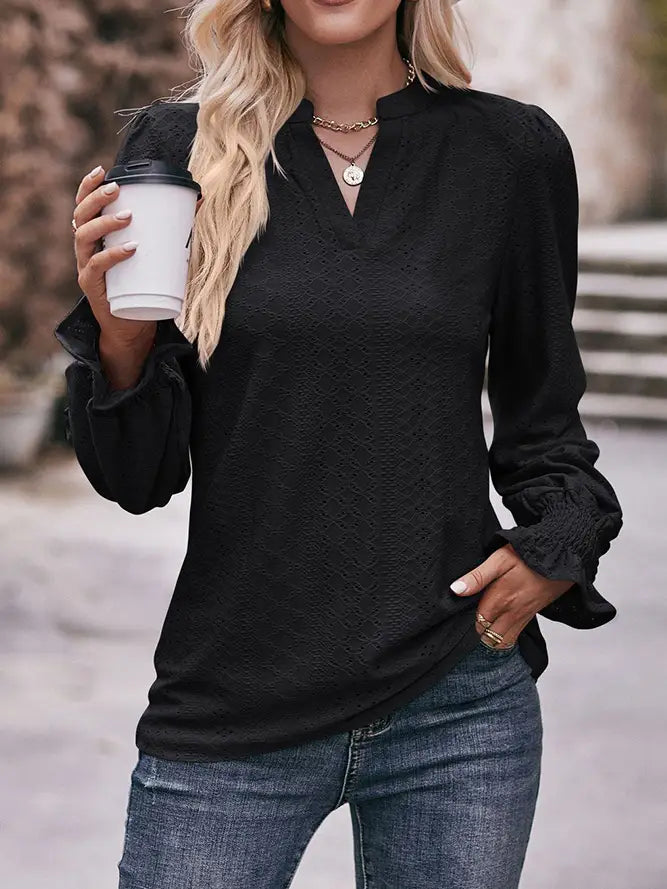 Texture Puff Blouse