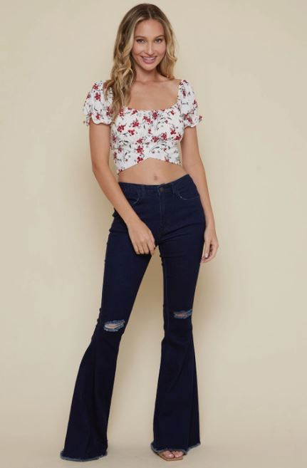 Ivory Rose Crop Top