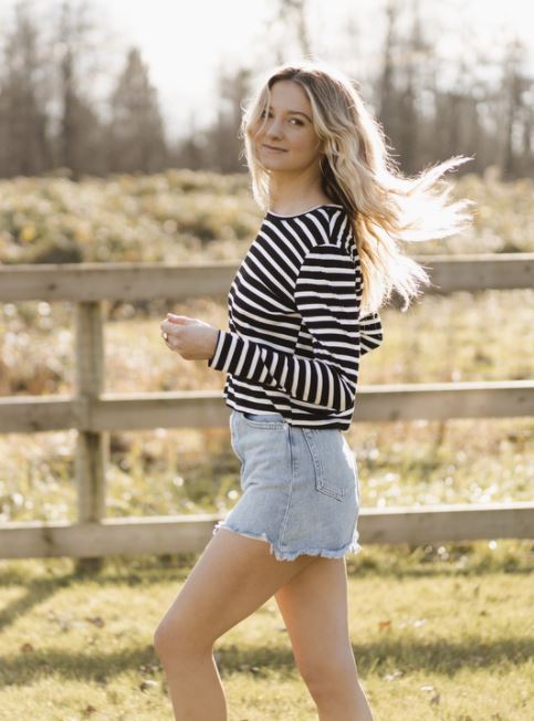 Black + White Stripe Crew